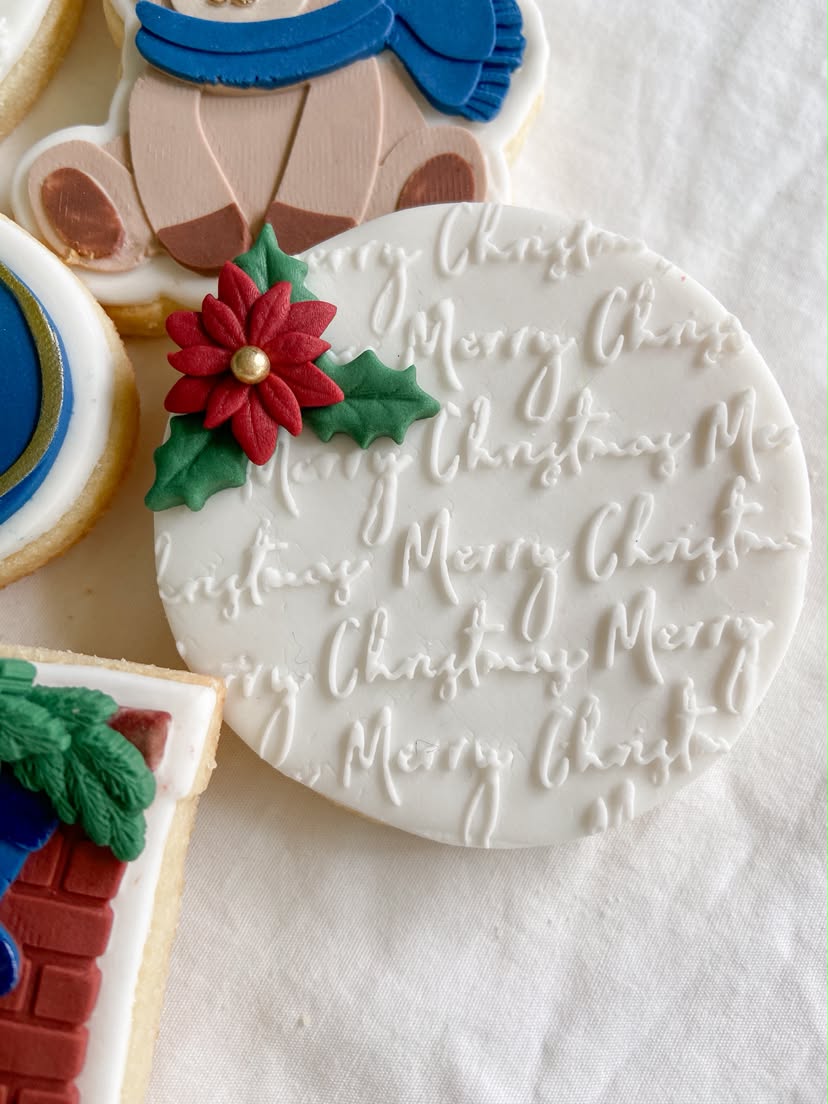 Merry Christmas pattern plate - Cookie Stamp & cutter
