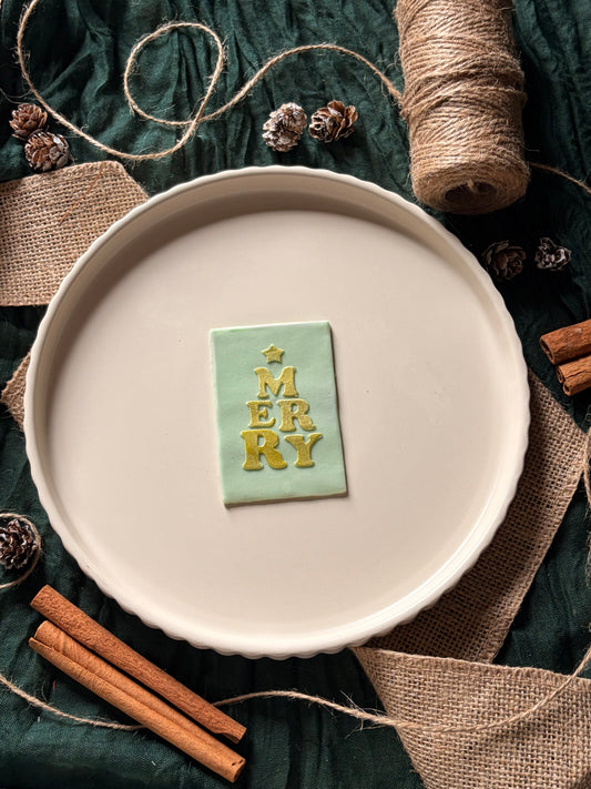 Merry Plate - Cookie Stamp & cutter