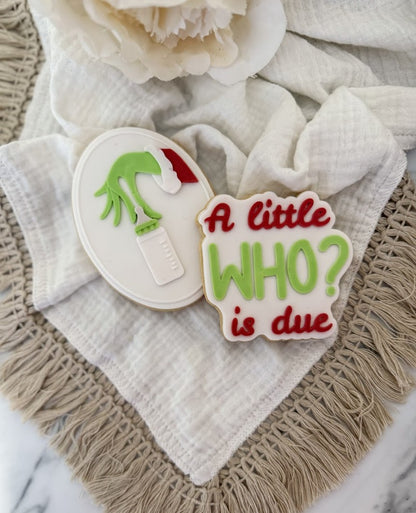 A who is due cookie cutter and stamp