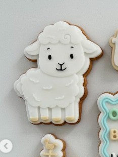 Sheep cookie cutter and stamp