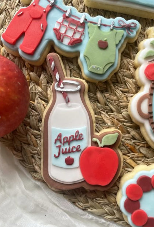 Apple juice cookie cutter and stamp