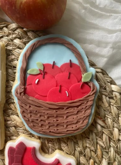 Apples in a basket cookie cutter and stamp