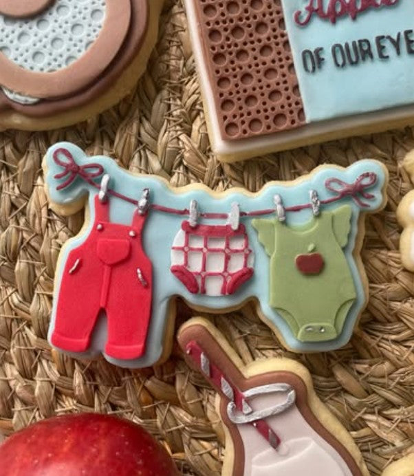 Washingline cookie cutter and stamp