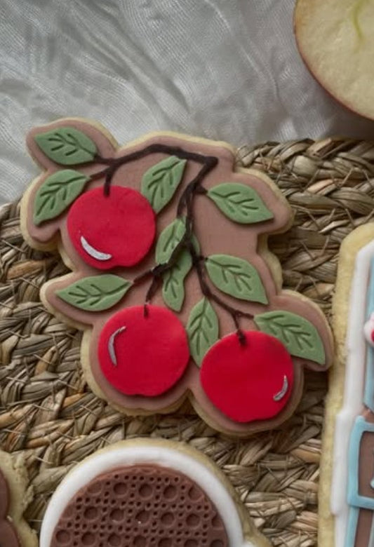 Apples on branch cookie cutter and stamp