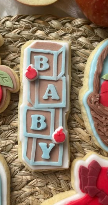 Baby blocks cookie cutter and stamp