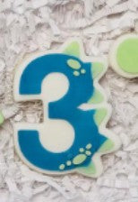 Dino Number 3 cookie cutter and stamp