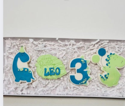 Dino Number 3 cookie cutter and stamp