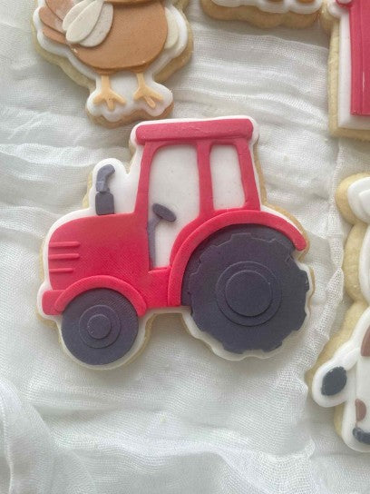 Tractor cookie cutter and stamp