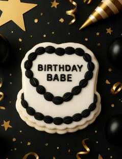 Birthday Babe Vintage Heart Cake Cookie Cutter & Stamp