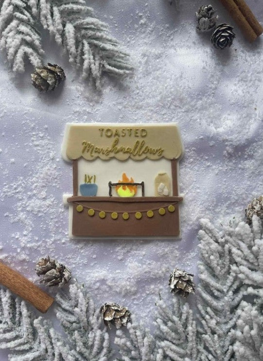 Christmas Toasted Marshmallow Stall cookie cutter and stamp