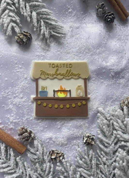 Christmas Toasted Marshmallow Stall cookie cutter and stamp