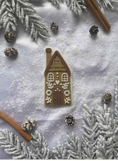 Tall Gingerbread House cookie cutter and stamp