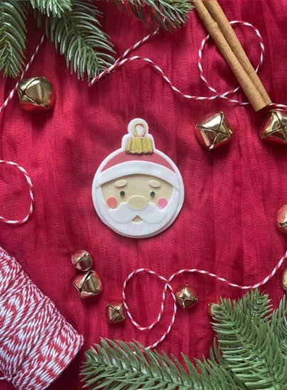 Santa Face Bauble cookie cutter and stamp