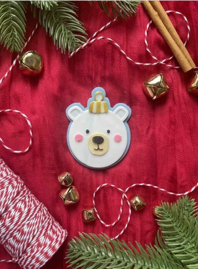 Polar Bear Bauble cookie cutter and stamp