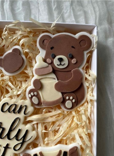 Bear with bottle cookie cutter and stamp