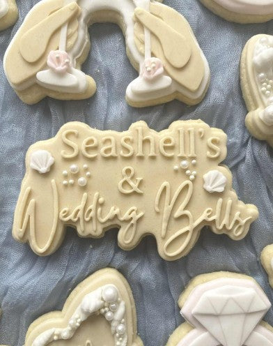 Seashells & wedding bells cookie cutter and stamp