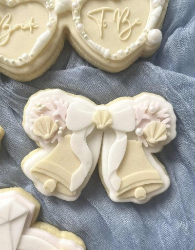 Wedding bells with shells cookie cutter and stamp