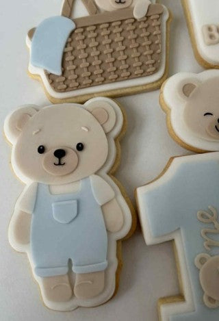 Bear in overalls cookie cutter and stamp