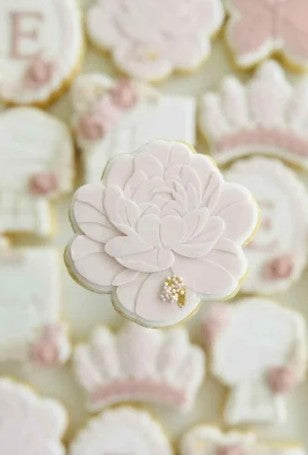 Peony cookie cutter and stamp