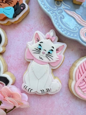 Cute girl cat cookie cutter and stamp