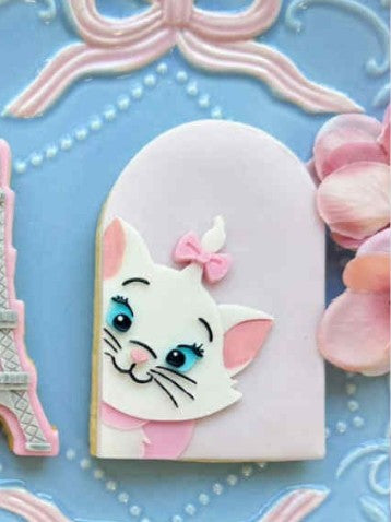 arch with Cat peeking cookie cutter and stamp