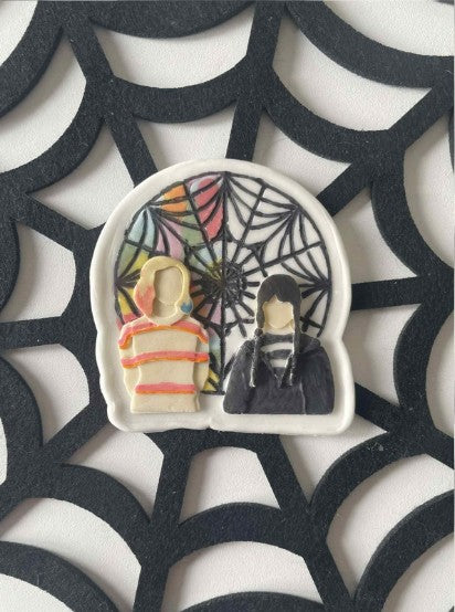 Wednesday and enid cookie cutter and stamp