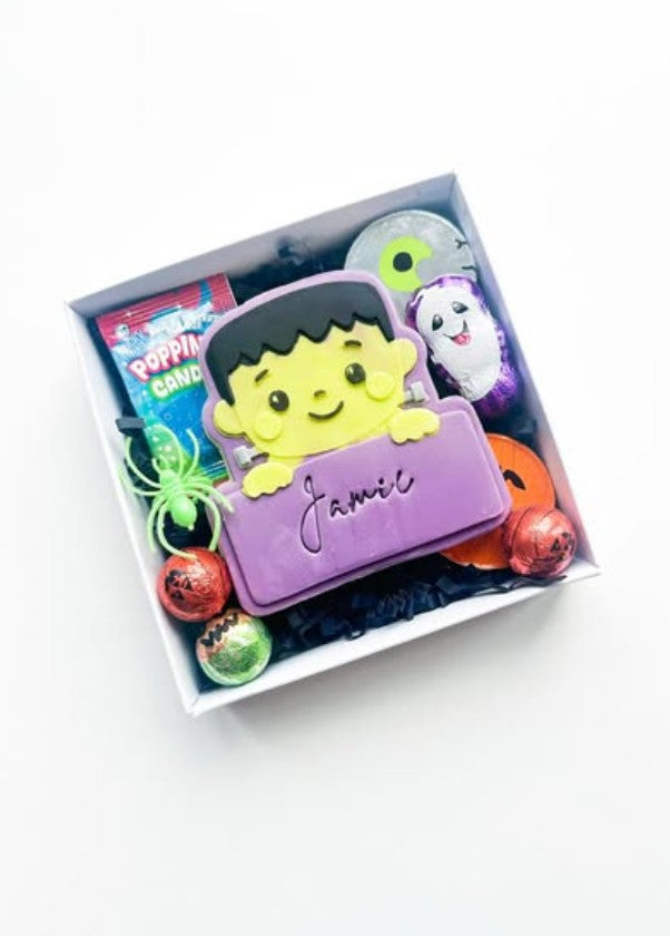 Frankenstein name plaque cookie cutter and stamp