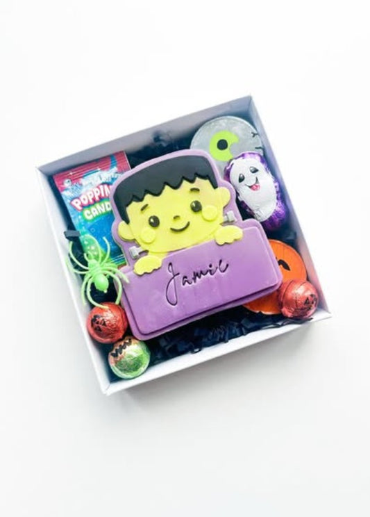 Frankenstein name plaque cookie cutter and stamp