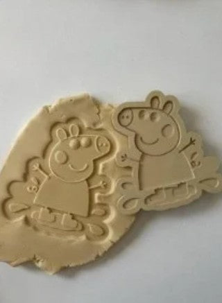Peppa pig cookie cutter and stamp