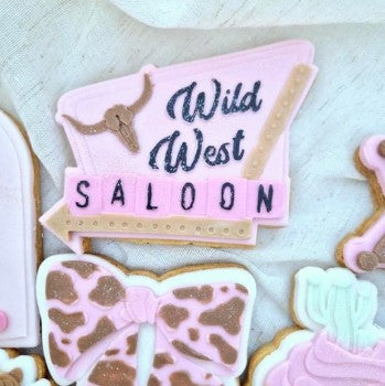Wild west sign cookie cutter and stamp