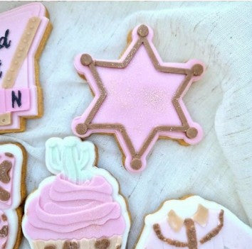 Cowgirl badge cookie cutter and stamp
