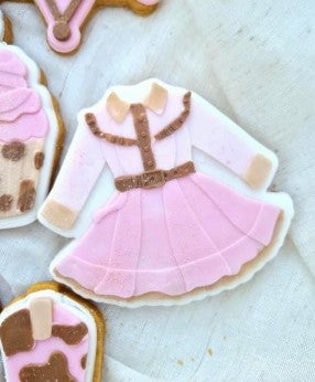 Cowgirl dress cookie cutter and stamp