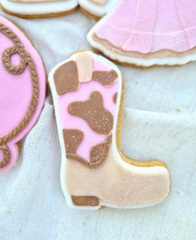 Cow pattern boot cookie cutter and stamp