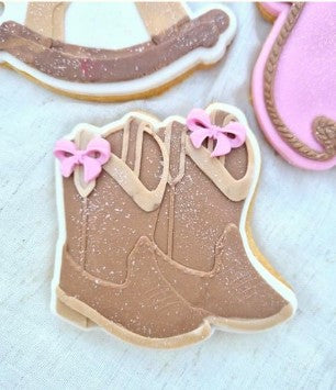 Cowgirl boots cookie cutter and stamp