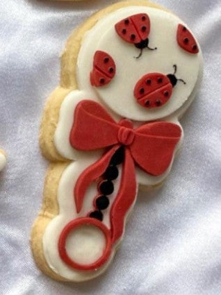 Ladybird rattle cookie cutter and stamp