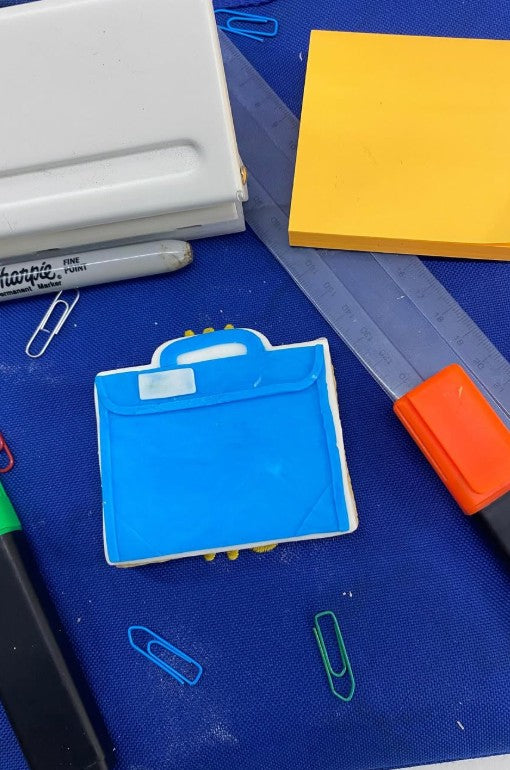 School book bag cookie cutter and stamp