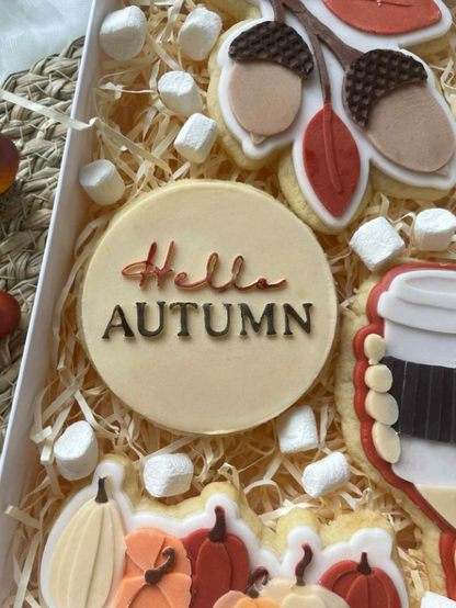 Hello Autumn Cookie Cutter & Stamp