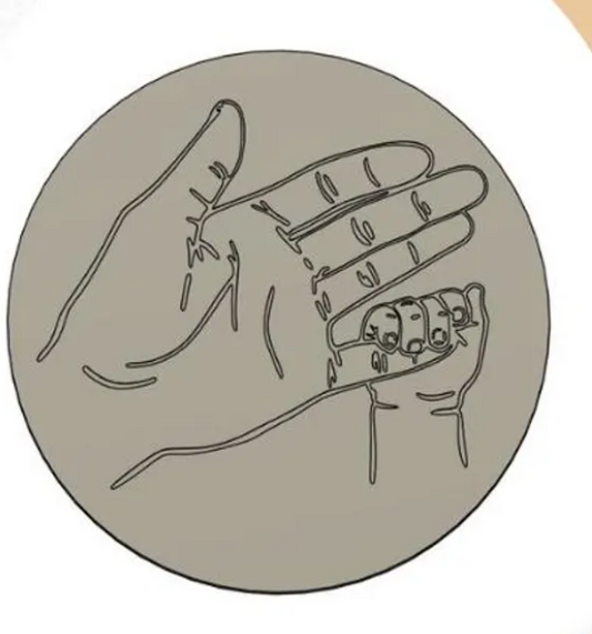 baby hand holding finger - Cookie Stamp & cutter