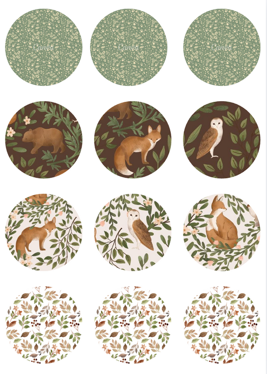Woodland Cupcake toppers - set of 12