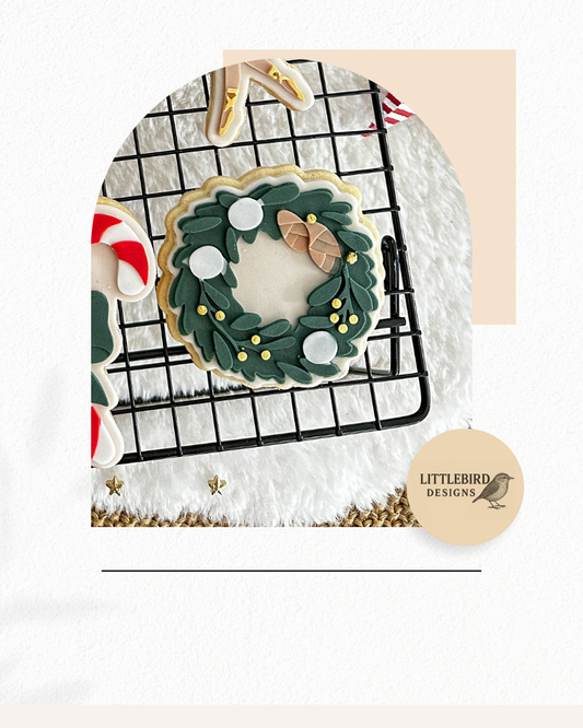 Wreath with Pinecones cookie cutter and stamp
