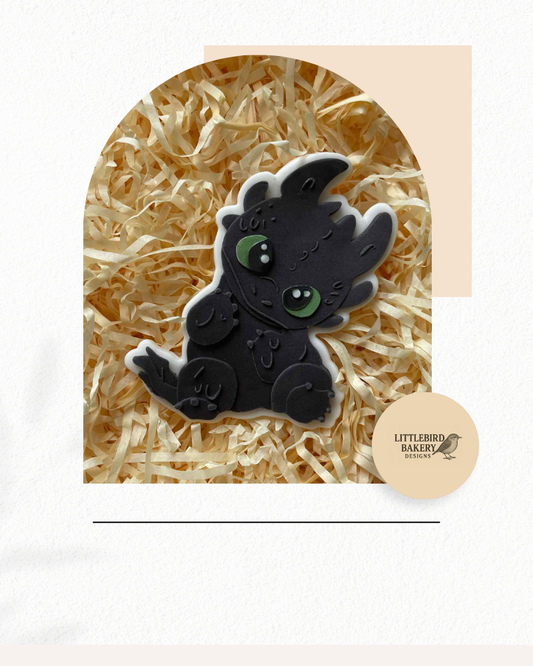 Cute black dragon cookie cutter and stamp