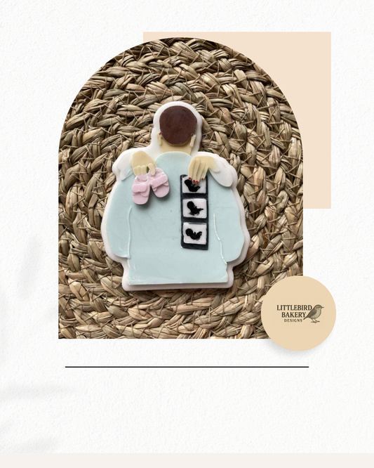 Pregnancy announcement cookie cutter and stamp