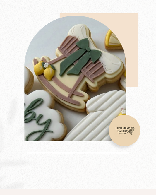 Baby basinet cookie cutter and stamp