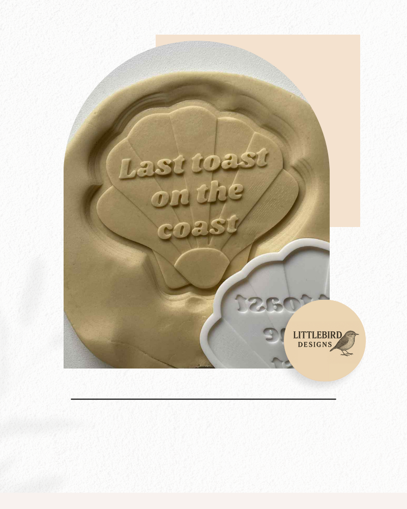 Last toast on the coast shell cookie cutter and stamp