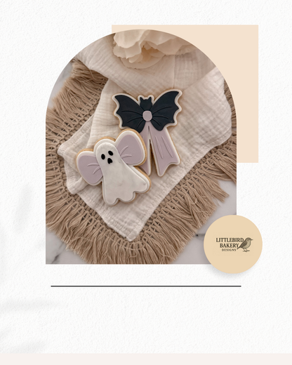 Ghost bow cookie cutter and stamp