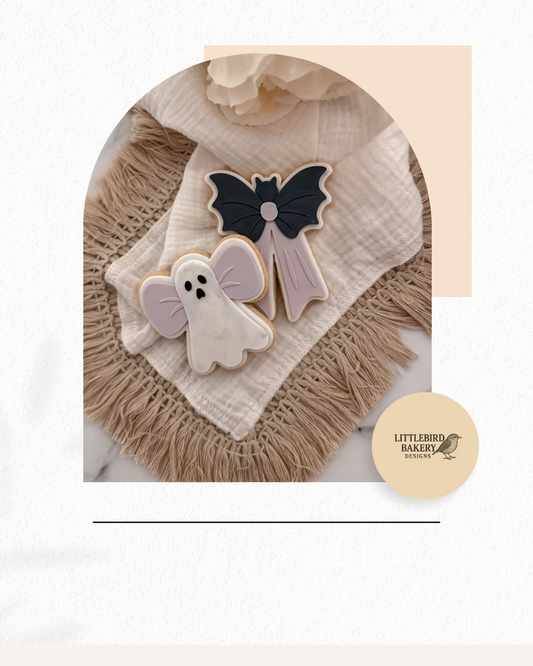 Ghost bow cookie cutter and stamp