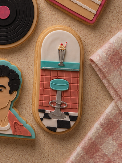 50's Bar with milkshake - Cookie Cutter & Stamp