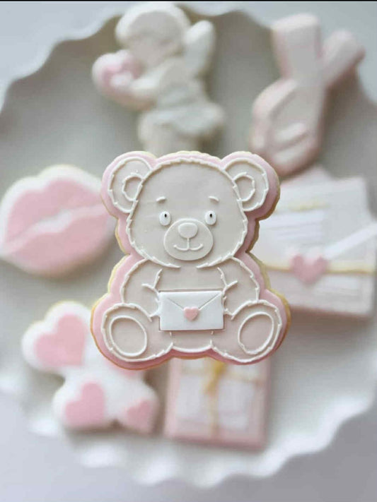 Bear holding Letter - Cookie Cutter & Stamp