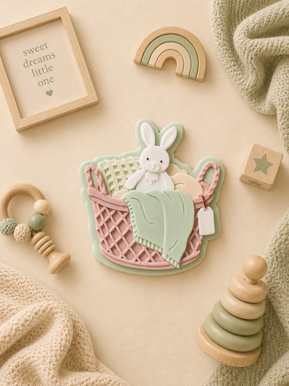 Basket with rabbit - Cookie Cutter & Stamp