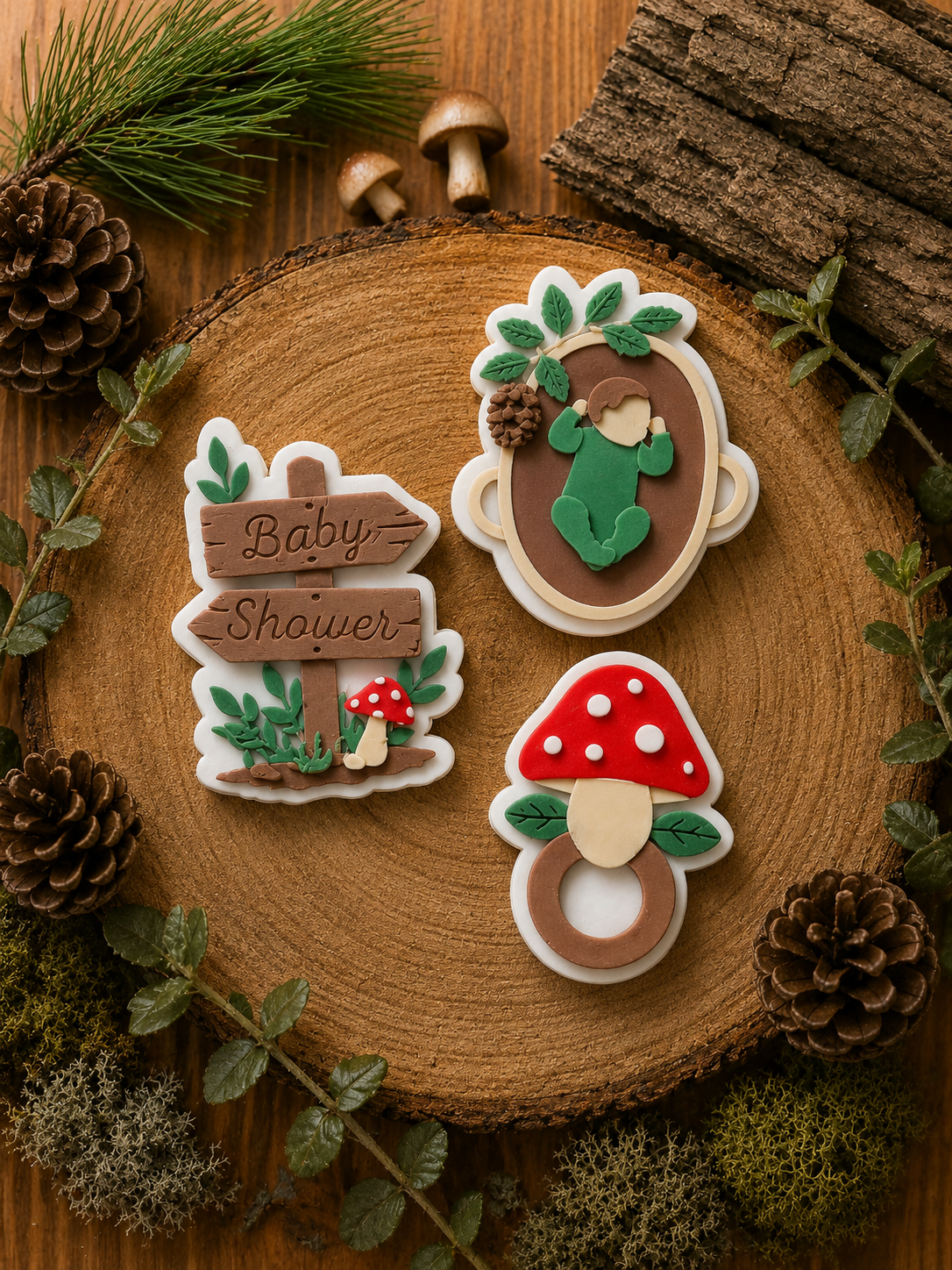 Mushroom baby rattle - Cookie Cutter & Stamp